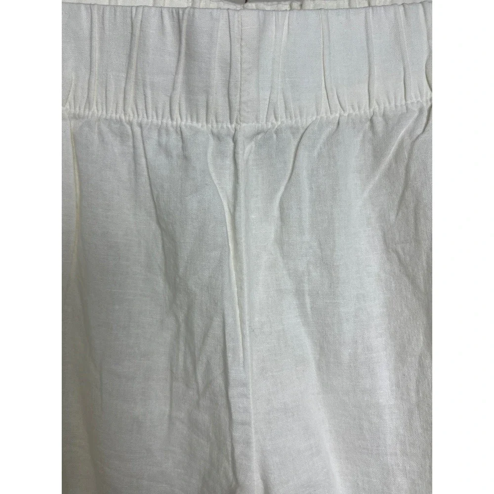 Gap Shorts Women XL White Linen Blend Elastic Waist Pull On Summer‎ New C13